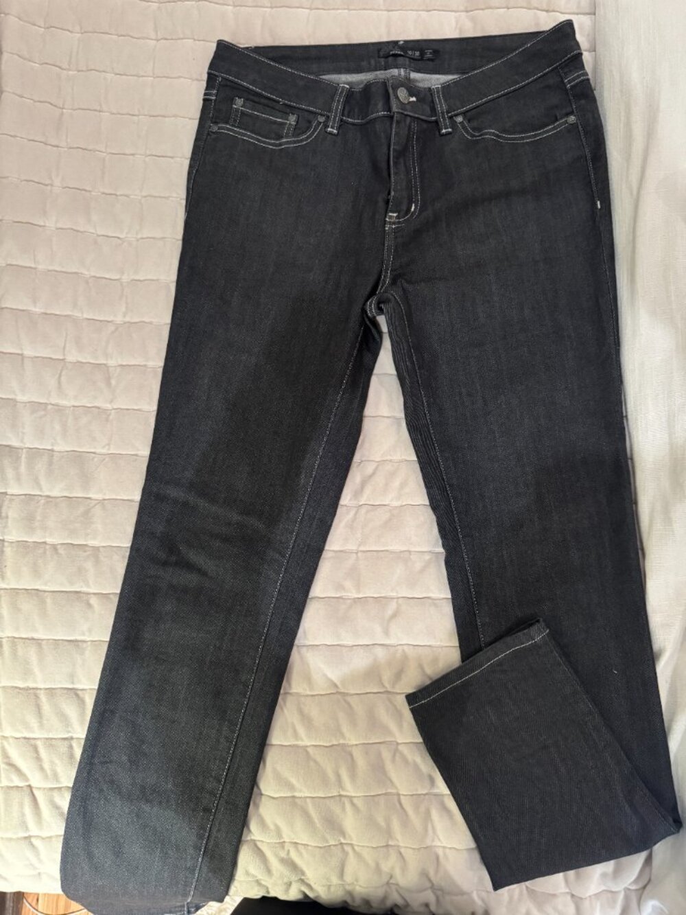 Prana Black Denim Straight Leg Pants Sz 10/30 - Picture 2 of 9